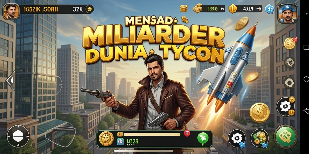Tangkapan layar menampilkan aksi seru dalam game Tycoon.