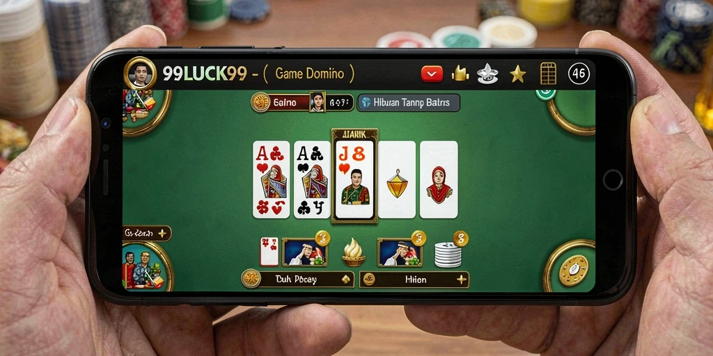Screenshot gameplay Domino 99LUCK99 yang seru dan interaktif.