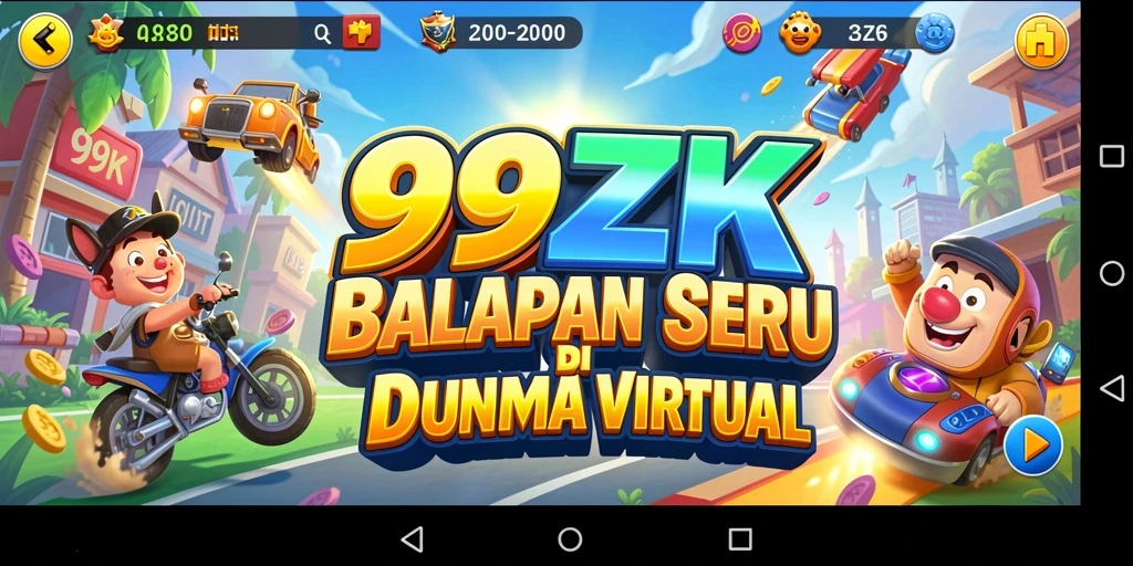 Gameplay seru 99ZK dengan balapan penuh tantangan.
