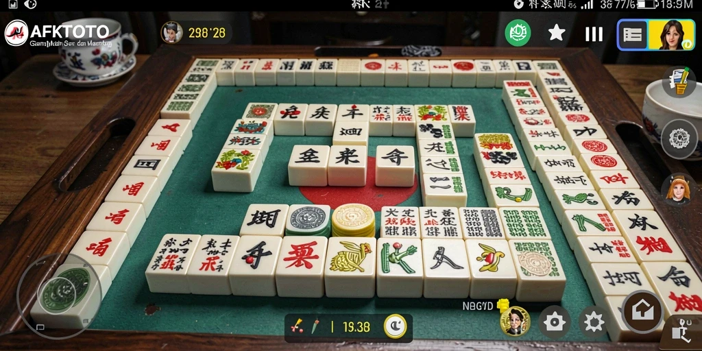 Screenshot gameplay AFKTOTO menampilkan pengalaman bermain Mahjong yang seru.