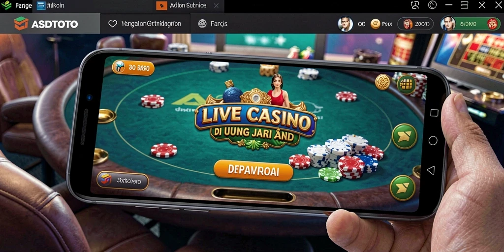 Screenshot ASDTOTO menunjukkan dealer langsung yang menyajikan permainan kasino interaktif.
