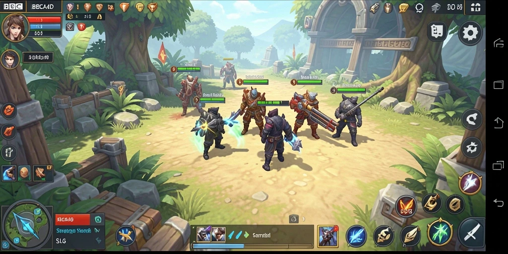 Screenshot utama menampilkan aksi strategis dalam gameplay SLG yang mendebarkan.