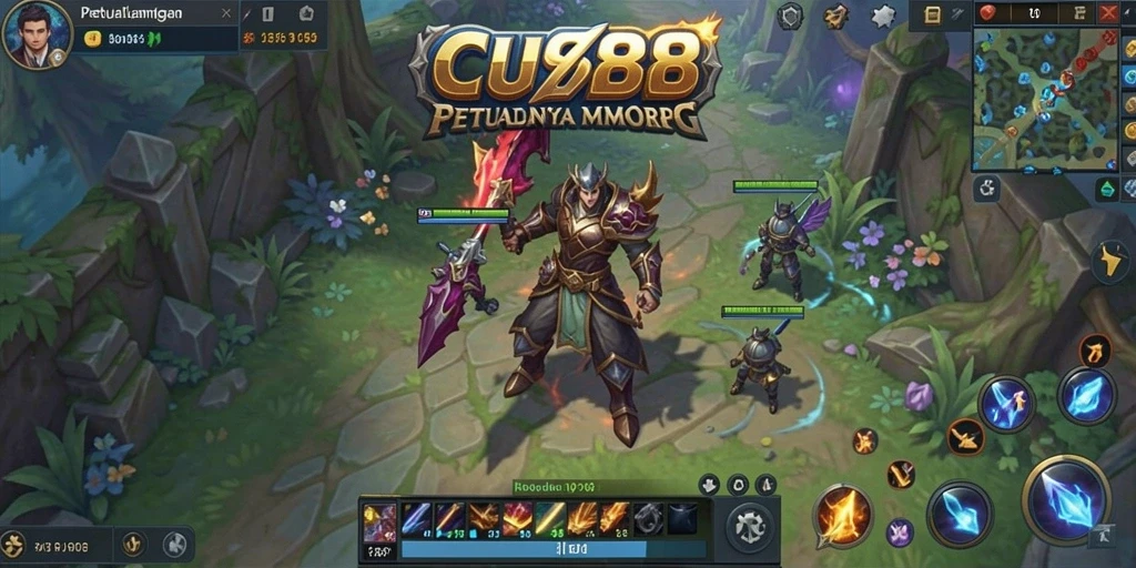 Tangkapan layar CU888 menampilkan aksi pertempuran seru dalam dunia MMORPG.