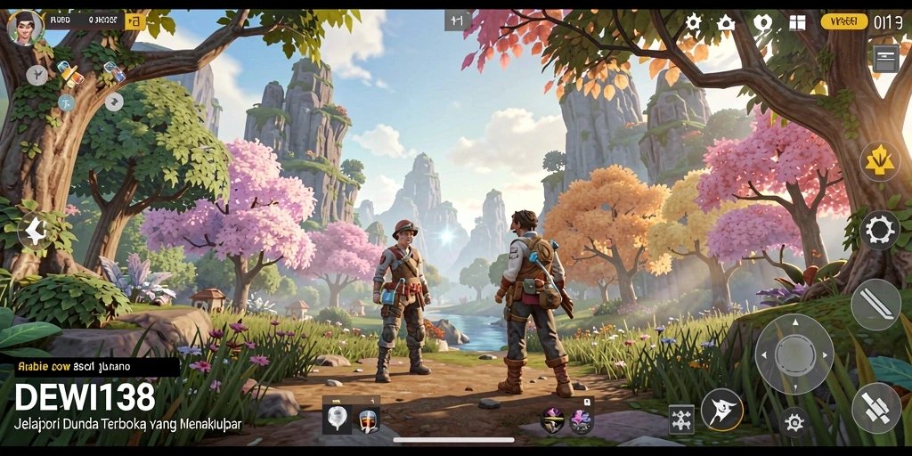 Tampilan gameplay DEWI138 yang menakjubkan di dunia terbuka.