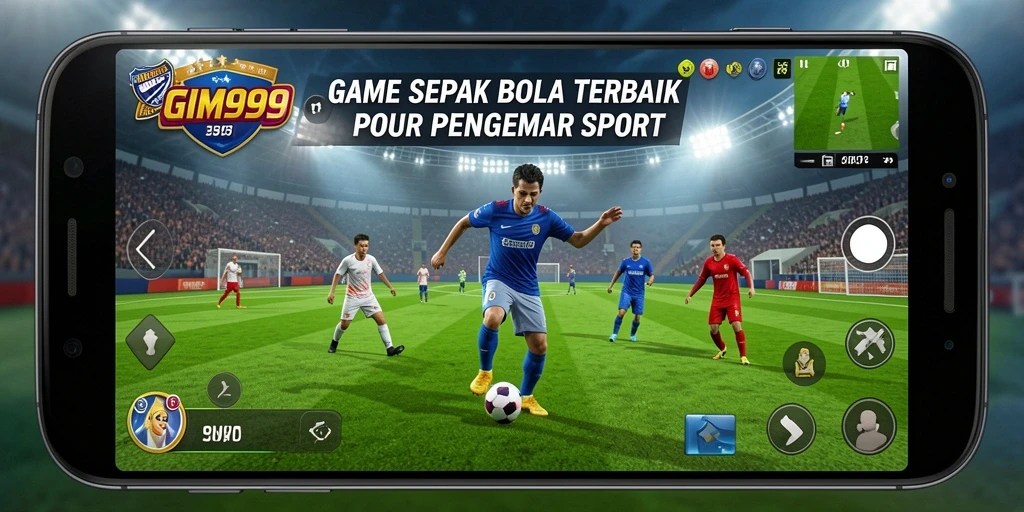 Gameplay GIM999 yang menampilkan aksi seru sepak bola.