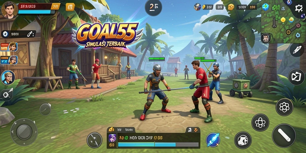 Tampilan gameplay menarik dalam GOAL55 dengan elemen simulasi yang mendalam.