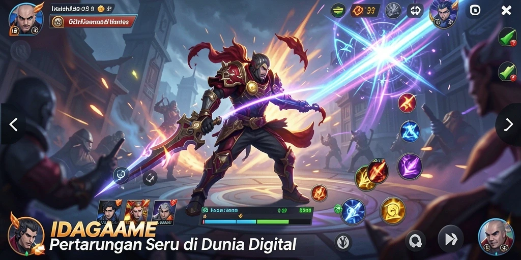 Tampilan gameplay IDAGAME yang intens dan menegangkan saat bertarung.