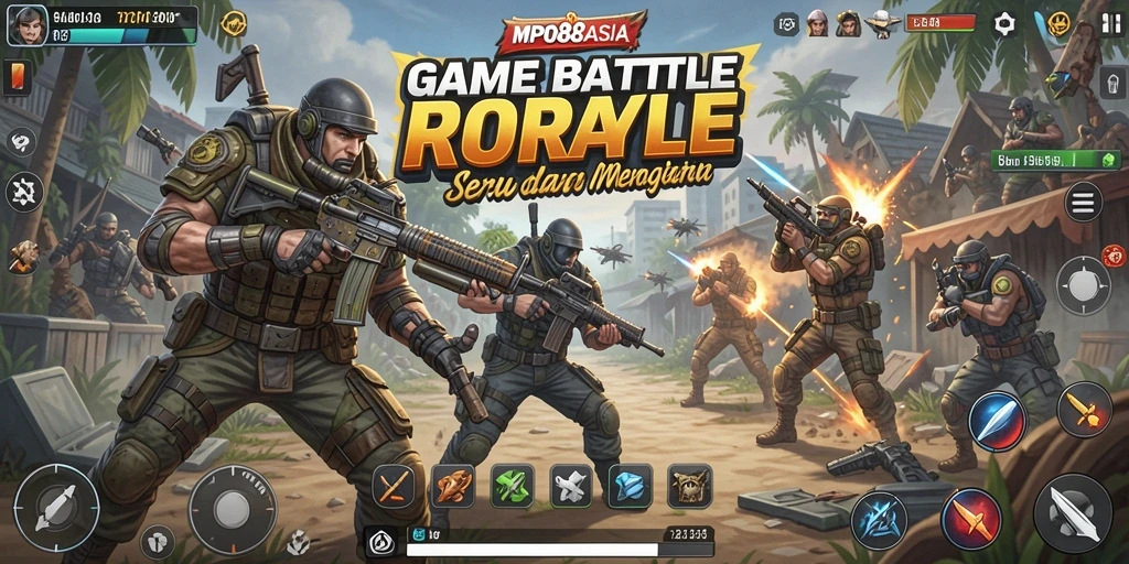 Tampilan gameplay MPO88ASIA yang menggugah adrenalin dalam pertempuran Battle Royale.