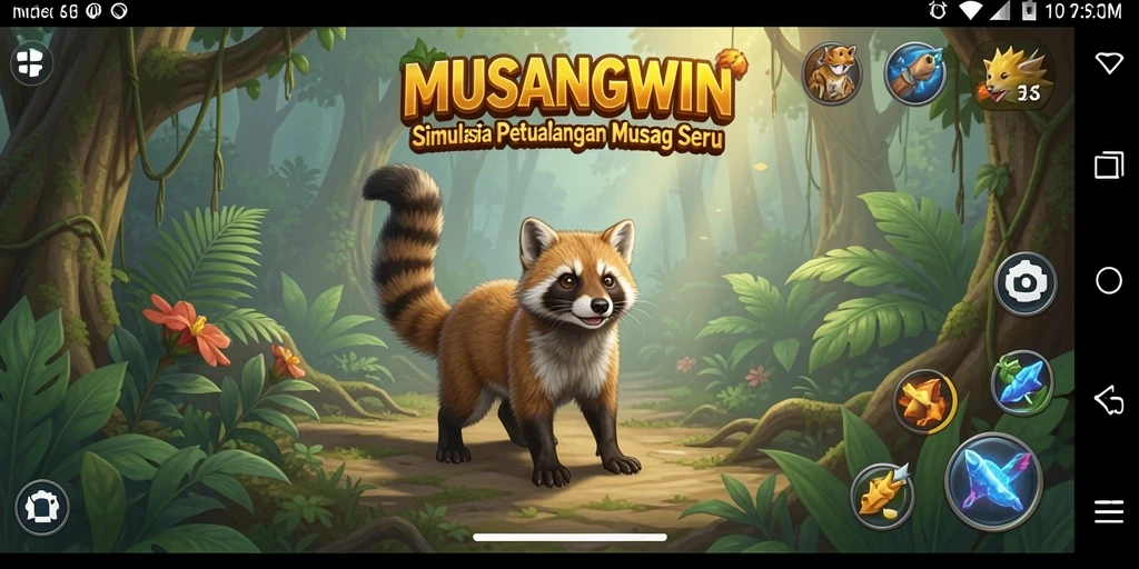 Screenshot utama MUSANGWIN menampilkan gameplay seru dan interaktif.