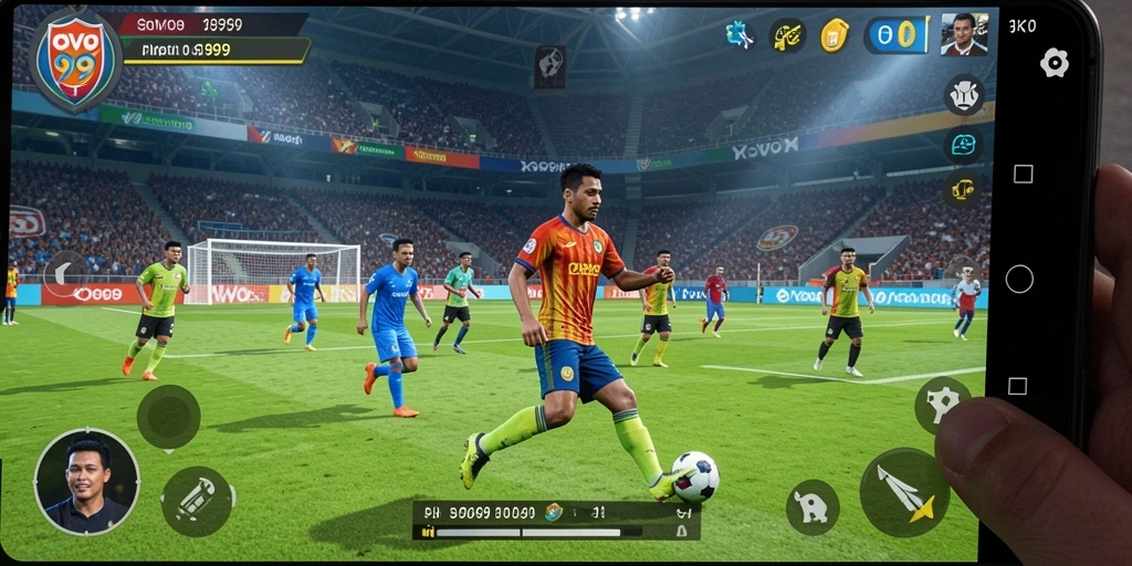 Gameplay menarik dari OVO99 dengan grafis sepak bola yang memukau.