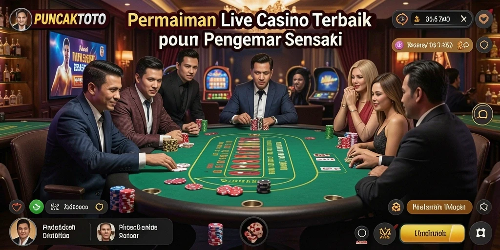 Tampilan menarik dari permainan Live Casino di PUNCAKTOTO